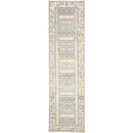 Hand Made Rug Kazak Afghanistan 91x329 Light Bl
