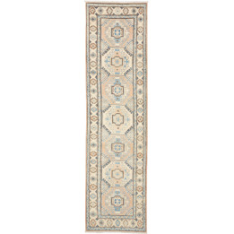 Hand Made Rug Kazak Afghanistan 77x304 Beige Li