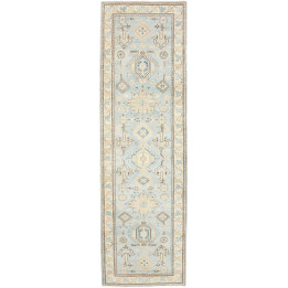 Hand Made Rug Kazak Afghanistan 82x284 Light Bl
