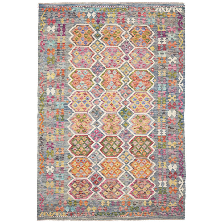 Hand Made Rug Kilim Afghanistan 204x301 Grey Mu