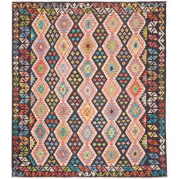 Tappeto Originale Kilim Afghanistan 254x287 Ner
