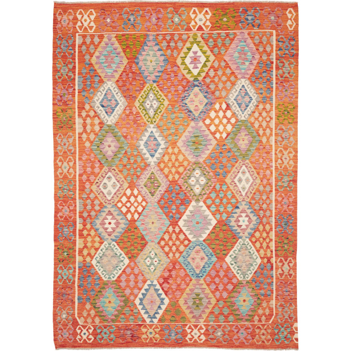 Hand Made Rug Kilim Afghanistan 208x291 Orange