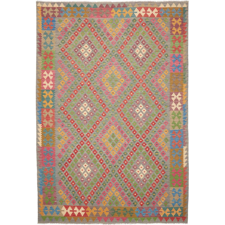 Tappeto Originale Kilim Afghanistan 202x298 Gri