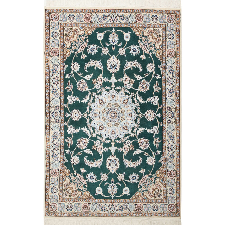 Hand Made Rug Nain 9la Persia 101x154 Dark Gree