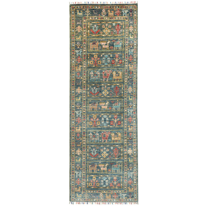 Tappeto Originale Istintia Pakistan 76x237 Blu
