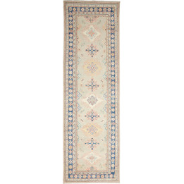 Hand Made Rug Kazak Afghanistan 85x286 Light Gr