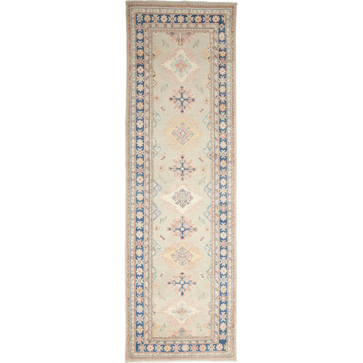 Hand Made Rug Kazak Afghanistan 85x286 Light Gr