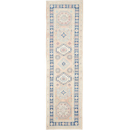 Hand Made Rug Kazak Afghanistan 84x293 Beige Bl