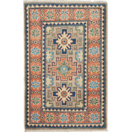 Hand Made Rug Kazak Afghanistan 62x94 Orange Bl