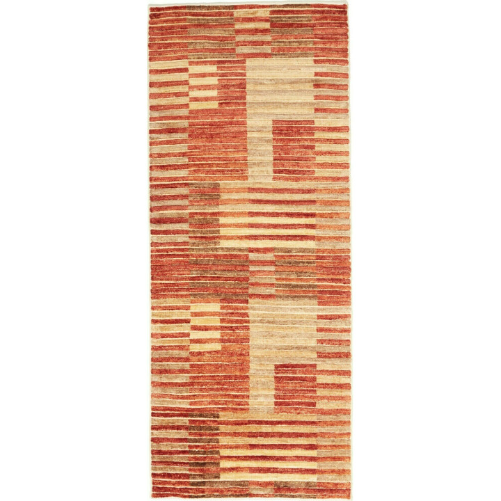 Hand Made Rug Mosaic Pakistan 81x200 Brick Red
