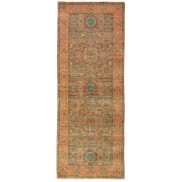 Hand Made Rug Kairo Pakistan 76x202 Orange Gree