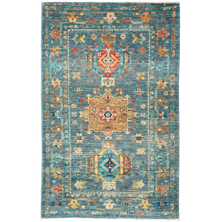 Tappeto Originale Floralia Pakistan 79x123 Blu