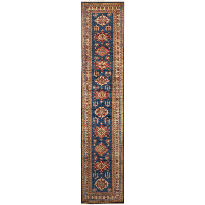 Hand Made Rug Kazak Fine Pakistan 83x386 Blue R