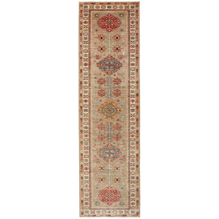 Hand Made Rug Kazak Fine Pakistan 83x298 Taupe