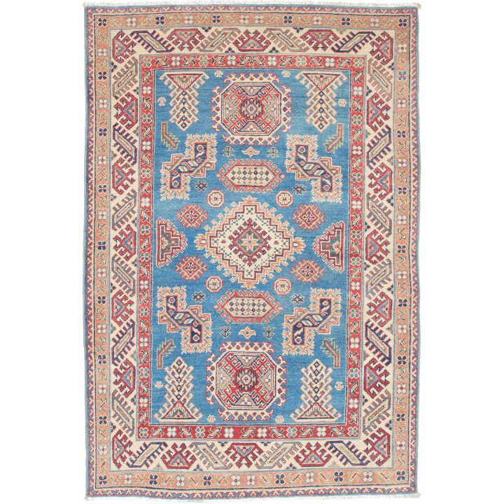 Tappeto Originale Kazak Afghanistan 125x182 Blu