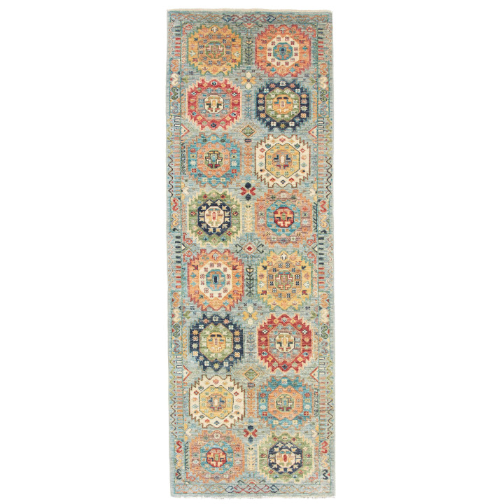 Hand Made Rug Floralia Pakistan 82x240 Light Bl