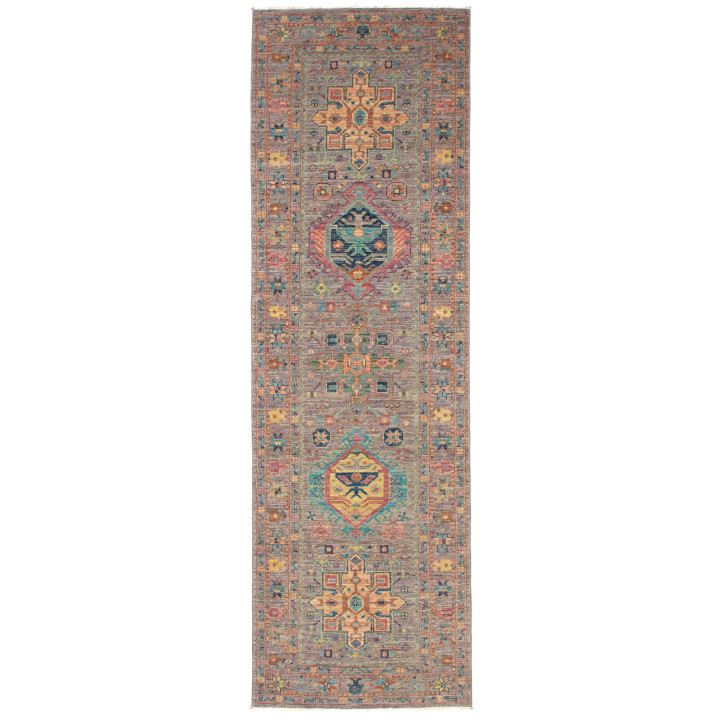 Hand Made Rug Floralia Pakistan 80x260 Dark Gre