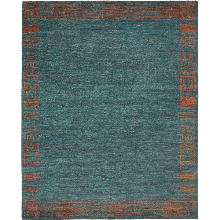 Hand Made Rug Cromopura Pakistan 246x307 Petrol