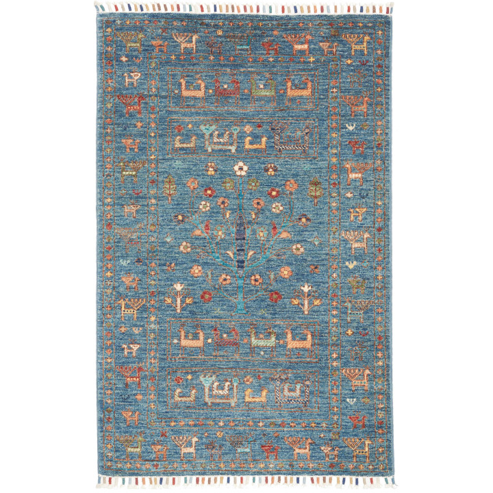 Hand Made Rug Istintia Pakistan 80x125 Blue Ter