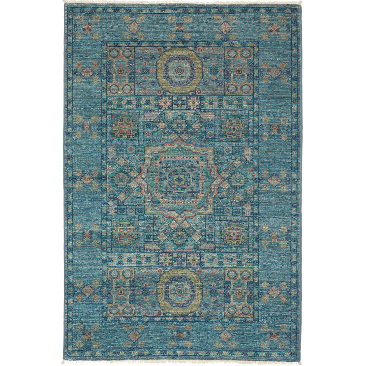 Hand Made Rug Kairo Pakistan 80x121 Petrol Gree