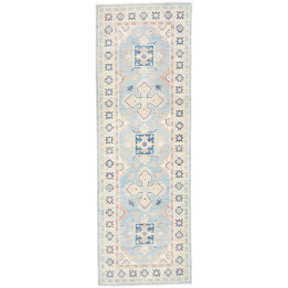 Hand Made Rug Kazak Afghanistan 65x190 Light Bl
