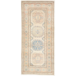 Hand Made Rug Kazak Afghanistan 85x187 Ivory An