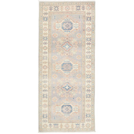 Hand Made Rug Kazak Afghanistan 83x195 Gray Ivo