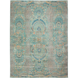 Hand Made Rug Floralia Pakistan 269x366 Turquoi
