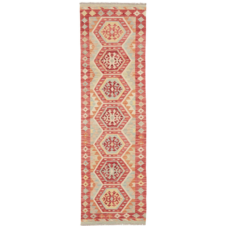 Hand Made Rug Kilim Afghanistan 58x196 Brick Re