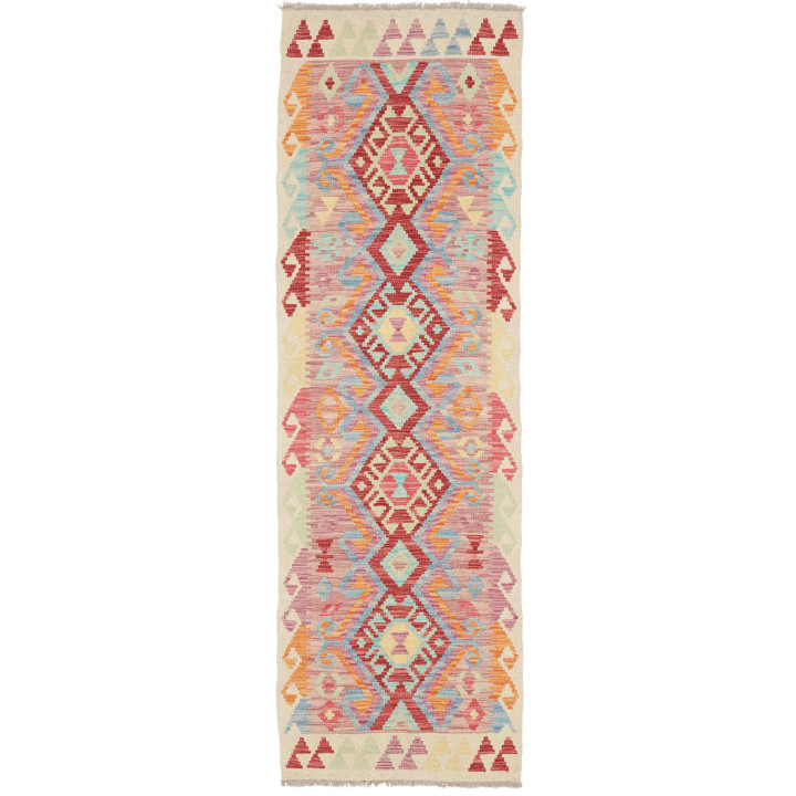 Hand Made Rug Kilim Afghanistan 62x194 Pink Red
