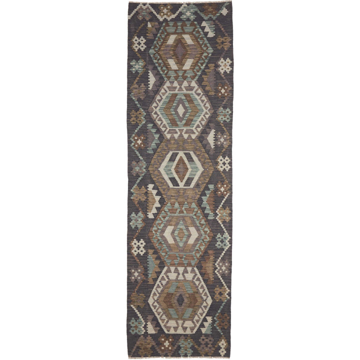 Hand Made Rug Kilim Afghanistan 85x286 Dark Bro