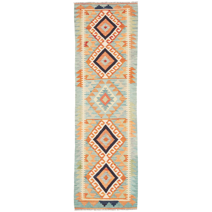 Hand Made Rug Kilim Afghanistan 60x192 Light Bl