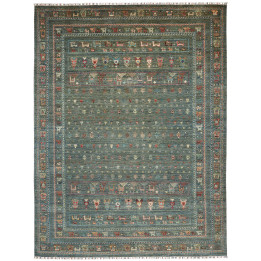 Hand Made Rug Istintia Pakistan 239x316 Petrol