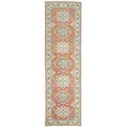 Hand Made Rug Kazak Afghanistan 84x293 Orange I