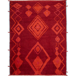 Hand Made Rug Berber Pakistan 231x302 Dark Red