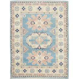 Hand Made Rug Kazak Afghanistan 84x110 Light Bl