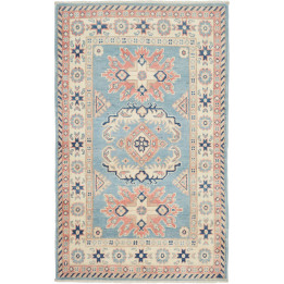 Hand Made Rug Kazak Afghanistan 79x130 Light Bl