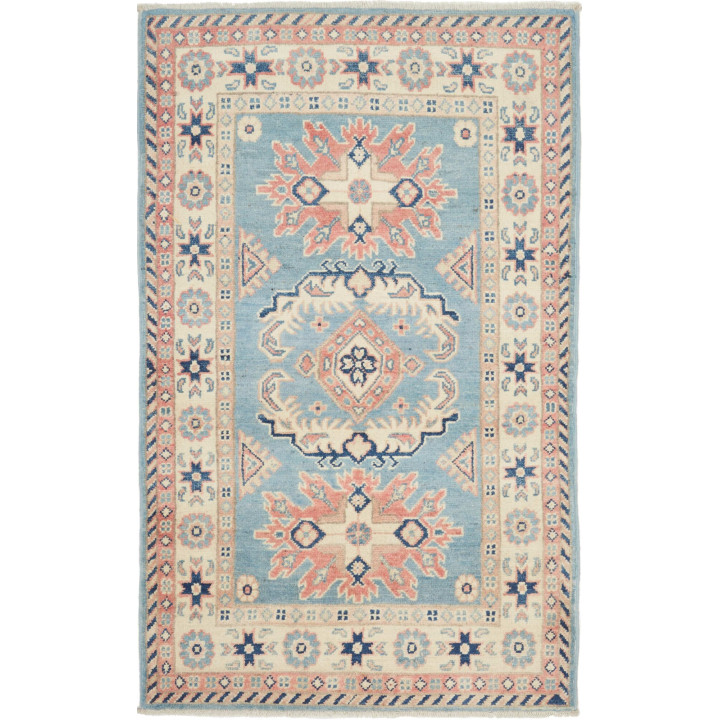 Hand Made Rug Kazak Afghanistan 79x130 Light Bl