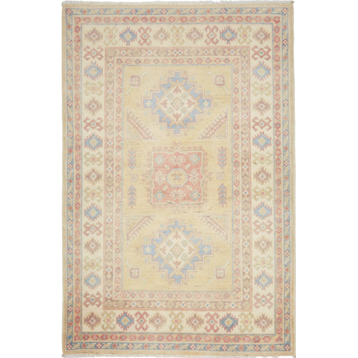 Hand Made Rug Kazak Afghanistan 98x147 Beige Li