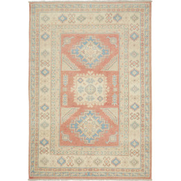 Hand Made Rug Kazak Afghanistan 100x144 Coral I