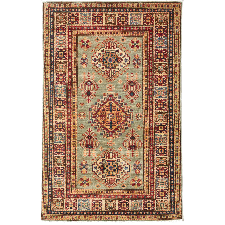 Hand Made Rug Kazak Fine Pakistan 100x155 Sage