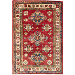 Hand Made Rug Kazak Fine Pakistan 98x139 Red Bl