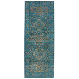 Hand Made Rug Kairo Pakistan 79x208 Petrol Gree