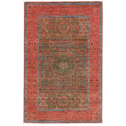 Hand Made Rug Kairo Pakistan 81x120 Red Green