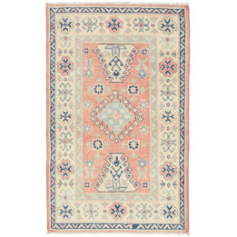 Tappeto Originale Kazak Afghanistan 79x131 Rosa