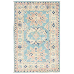 Hand Made Rug Kazak Afghanistan 83x126 Light Bl