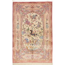 Hand Made Rug Ghom Silk Persia 130x198 Antique