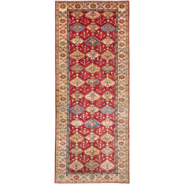 Hand Made Rug Kazak Fine Pakistan 154x389 Dark