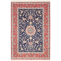 Tappeto Originale Isfahan Persia 157x232 Blu No