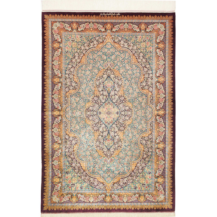 Tappeto Originale Ghom Seta Persia 102x153 Verd